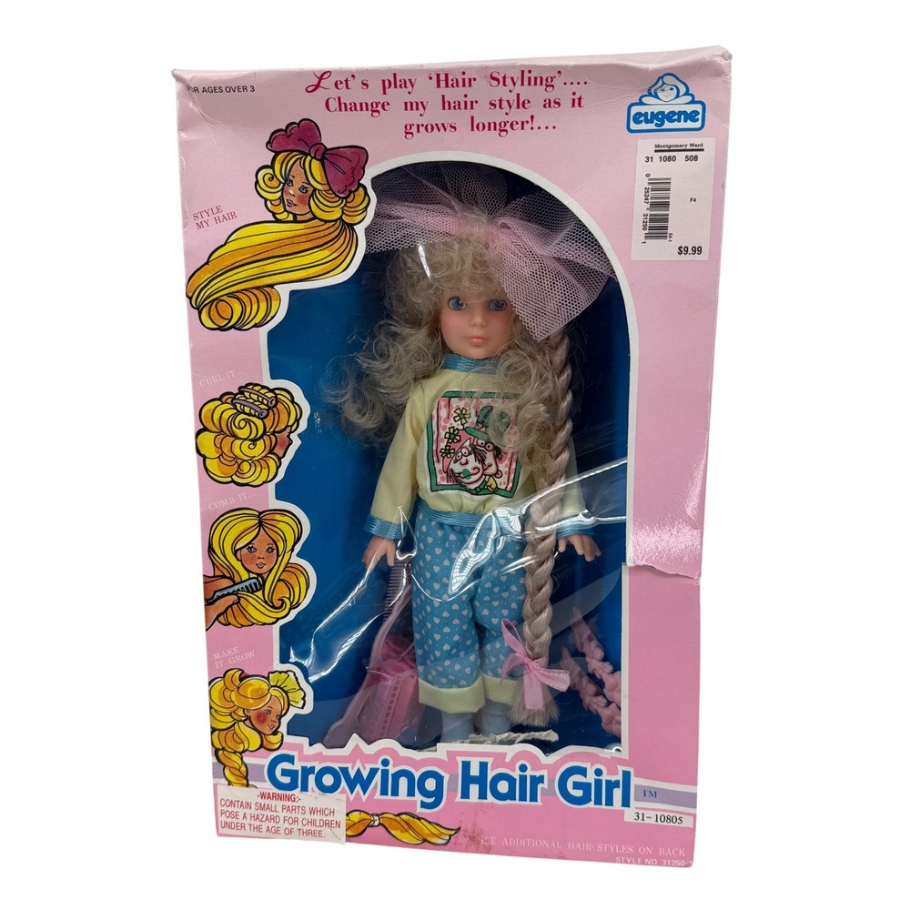 Eugene Growing Hair Doll Vintage 1980s Blonde Blue Eyes Pink Outfit 31250